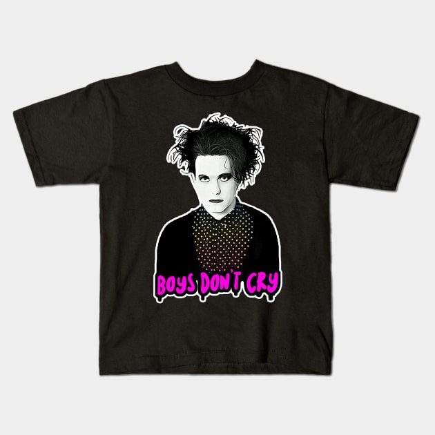 Boys Don't Cry Goth 80s Tribute Design Kids T-Shirt by DankFutura